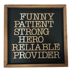 FATHER 8” x 8” wall sign EUC